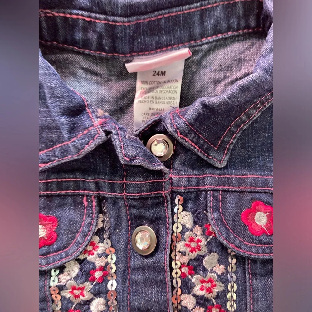 Flowered jean jacket